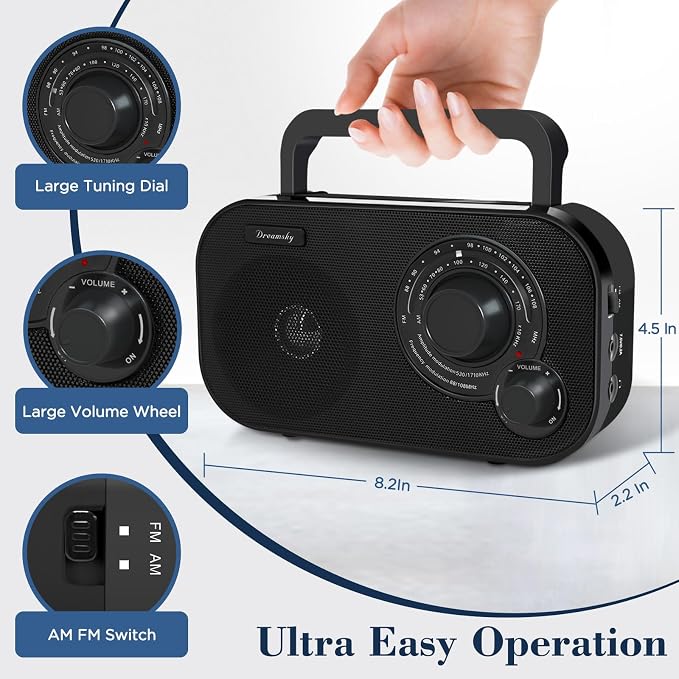 DreamSky AM FM Portable Radio Plug in Wall or Battery Operated - Image 3