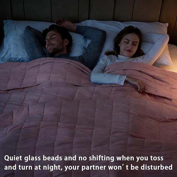 Pink Weighted Blanket for Adults 20lbs, King Size Cooling Heavy Throw Blanket - Image 2