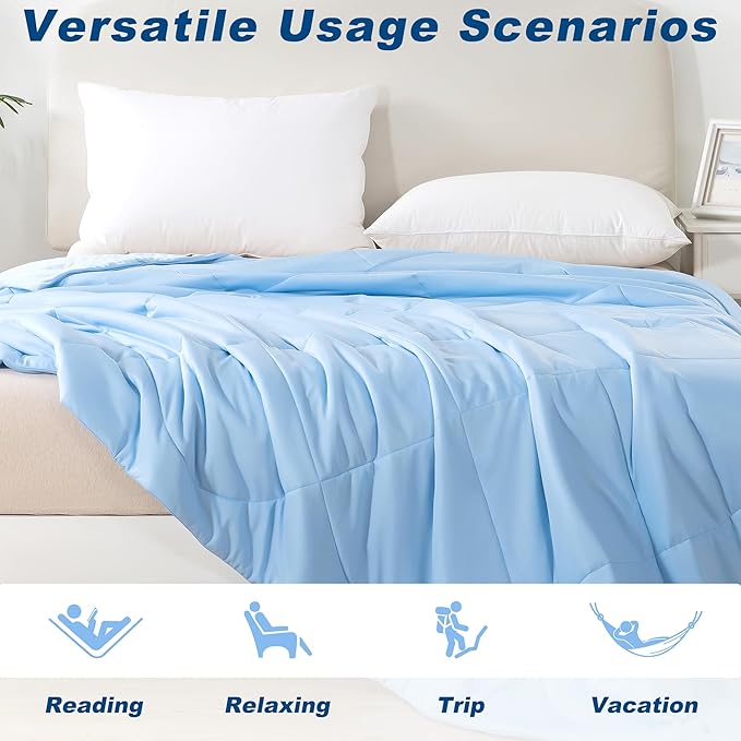 Cooling Comforter Queen Size, Double-Sided Cold Tech Fabric Quilted Bed - Image 5