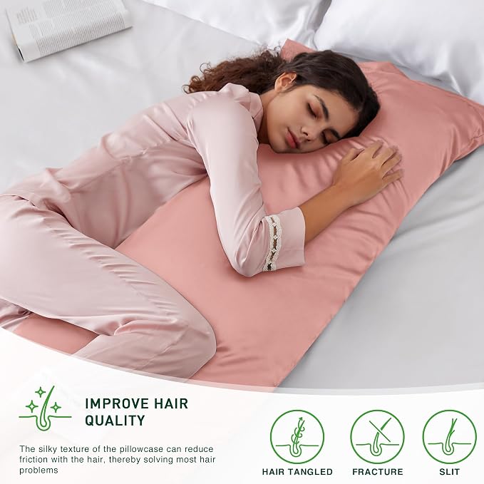 Love's cabin Satin Body Pillowcase 20x54, Cooling Pillow Cover - Image 2