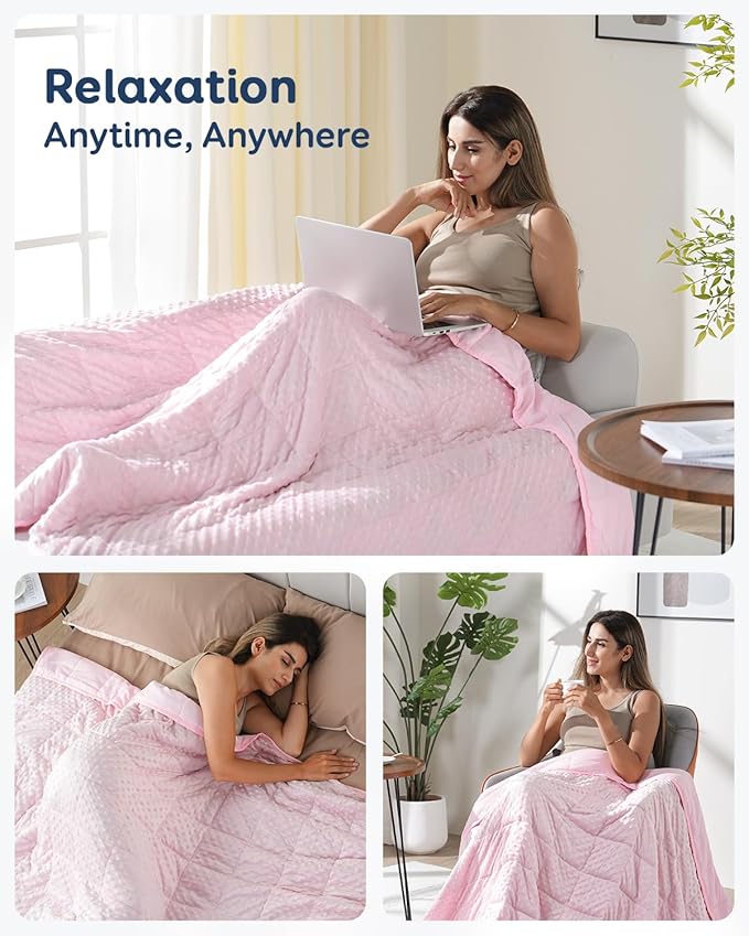 Kivik Weighted Blanket 20 lbs for Adults, Minky Dot Heavy Blankets, Microfiber - Image 5
