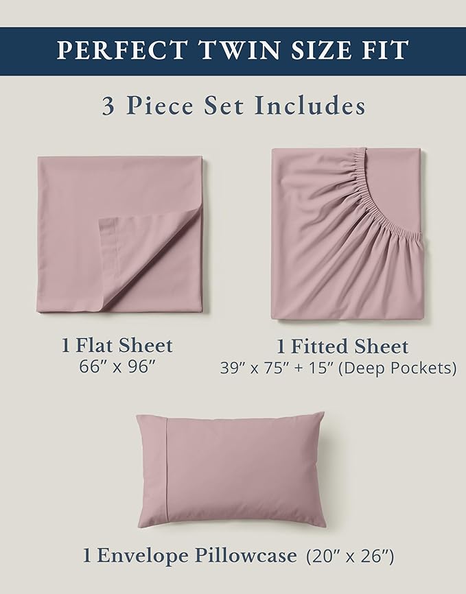 LANE LINEN Sustainable 100% Organic Cotton Twin Size Bed Sheets, Soft & Comfy - Image 4