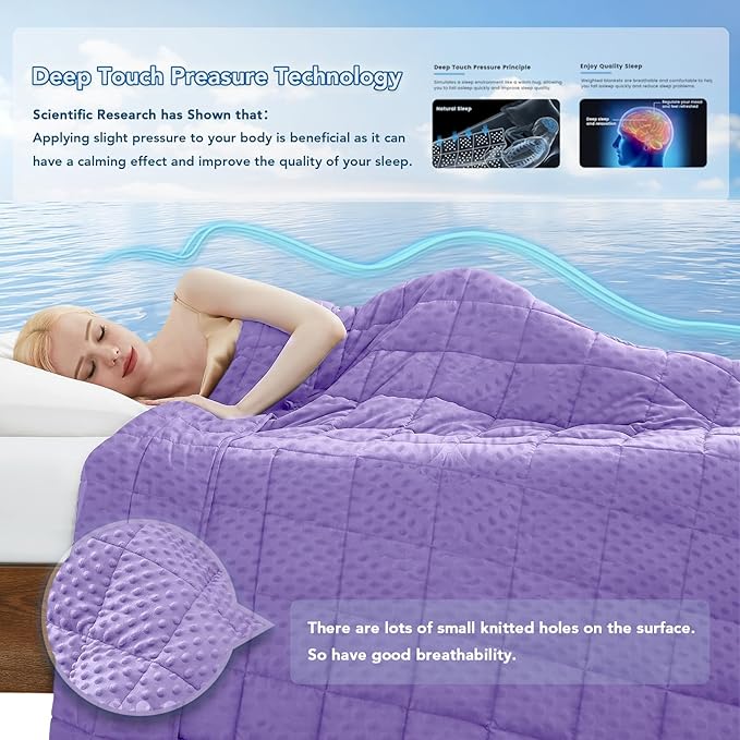 Topcee Weighted Blanket for Adults, Minky Dots Heavy Blanket for Woman - Image 3