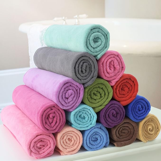JML Microfiber Towels, Large Bath Towel Set 6 Pack, Fast Drying - Image 5