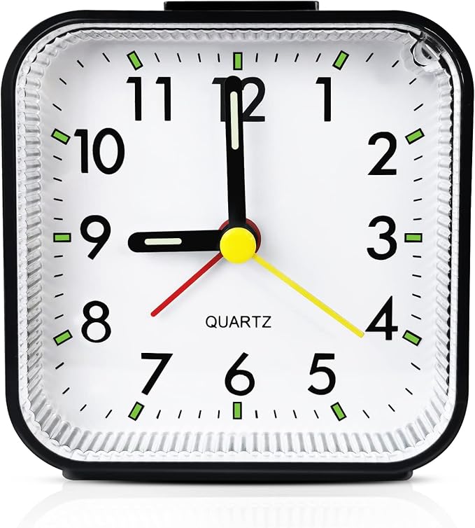 Lamisola Small Analog Travel Alarm Clock, Battery Operated Desk Table Shelf by AlarmClock