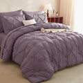 CozyLux Full Size Comforter Sets Grayish Purple, 7 Pieces Bed in A Bag Purple by CozyLux