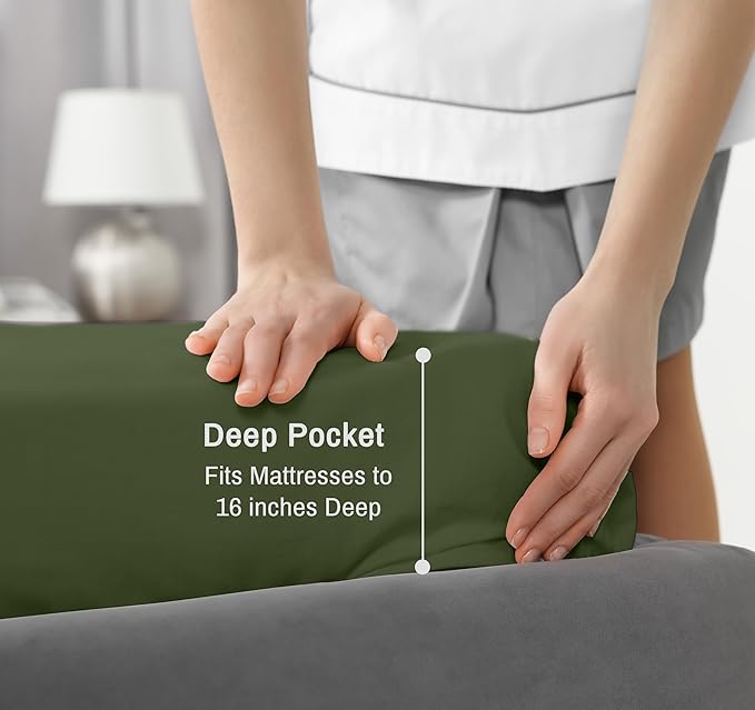 RUVANTI 100% Cotton Sheets – Split King Size Percale Bedding, Cooling & - Image 6