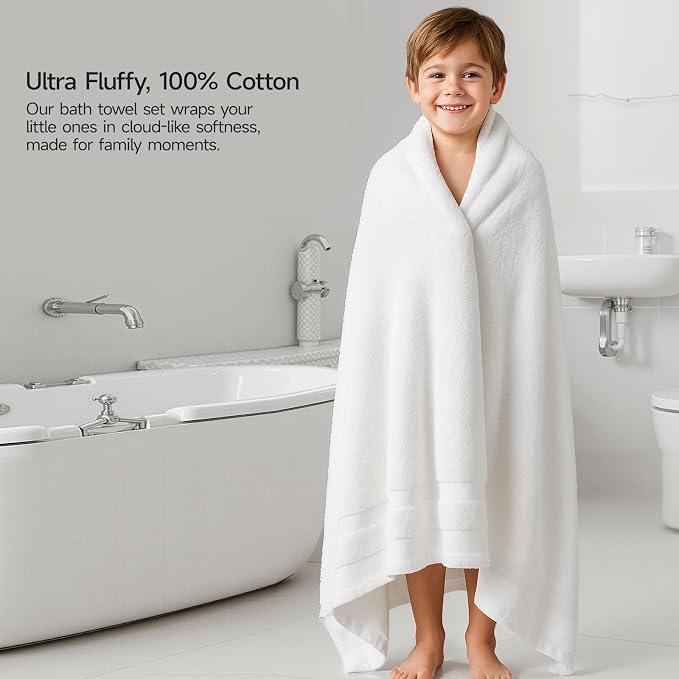 REDKISS 100% Cotton Bath Towels Set of 2, Extra Large Bath Sheets 35 X 70 Inches - Image 6