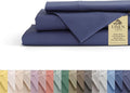 Linen Home 100% Cotton Percale Sheets California King Size, Dark Blue, Deep by LINENHOME