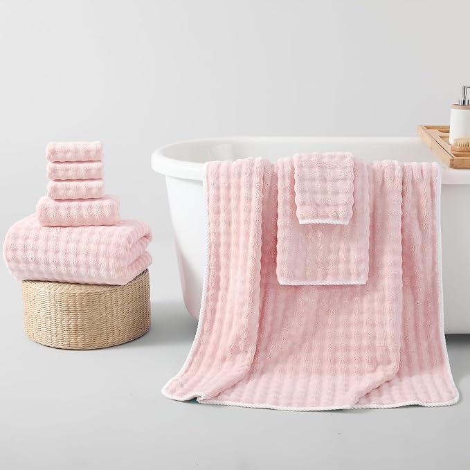 REDKISS Soft Bath Towel Sets 8-Piece, Microfiber Quick Dry & Absorbent - Image 2