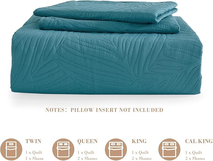 Exclusivo Mezcla Twin Quilt Bedding Set, Lightweight Teal Quilts Twin Size - Image 6