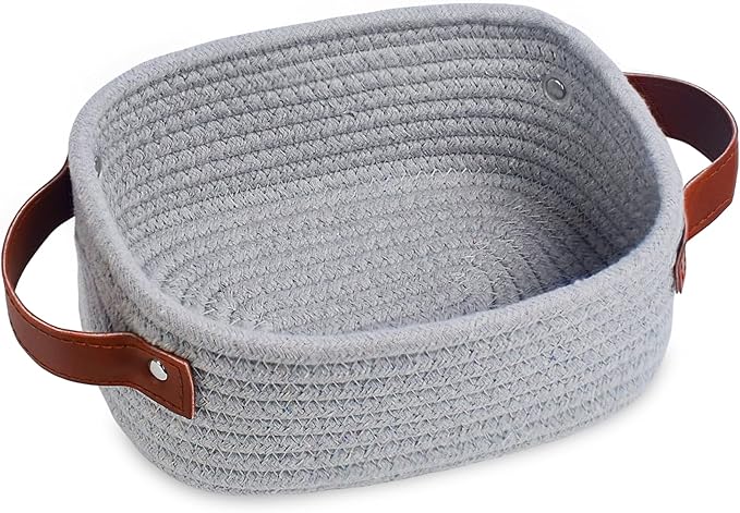 ABenkle Small Storage Basket, Mini Rope Woven Baskets, Cute Shelf Closet by ABenkle