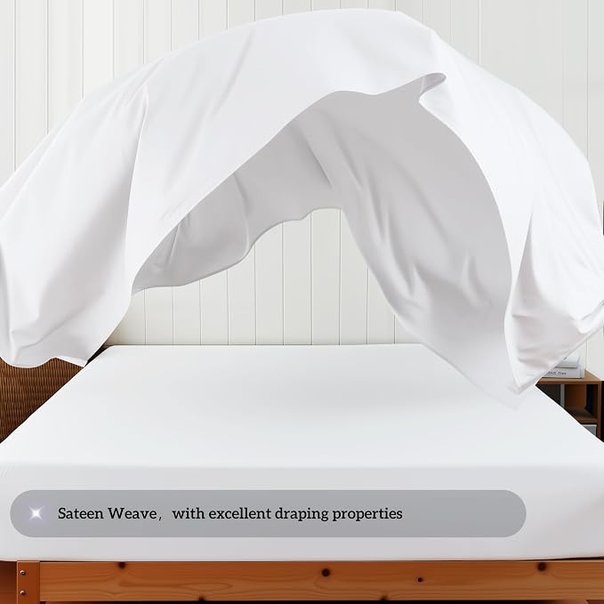 Cotton Flat Sheets Only, 600 TC 100% Cotton Flat Sheet Top Sheet Only, Full - Image 9