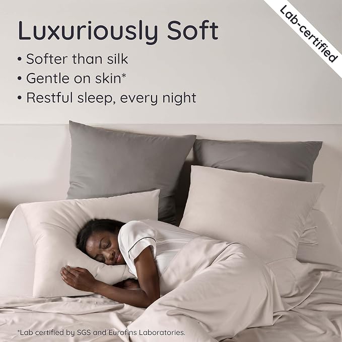 Bambaw 100% Viscose Derived from Bamboo Sheets Queen Size Set – 4pcs Cooling - Image 4