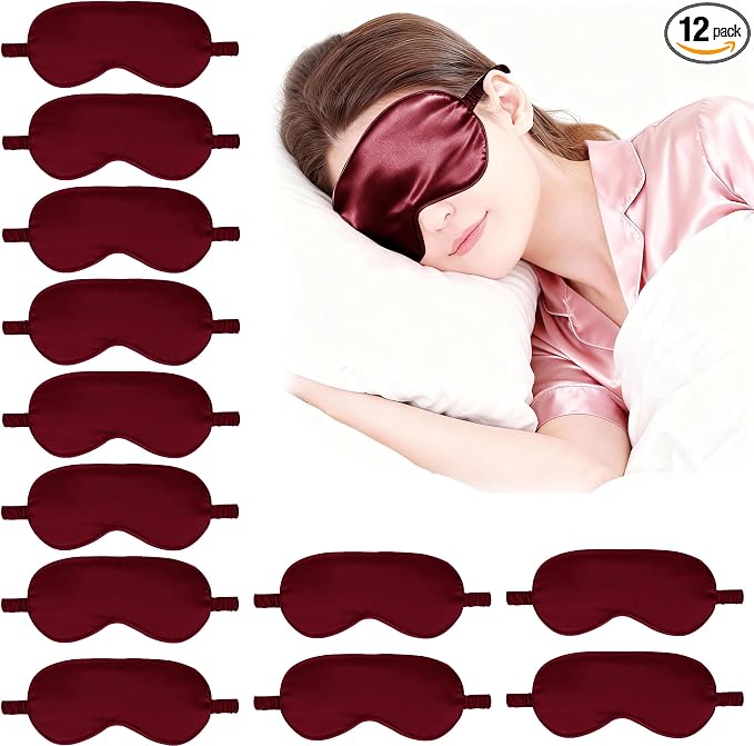12PACK Silky Sleep Masks Satin Eye Mask Silk Eyes Cover by WJingYiJia