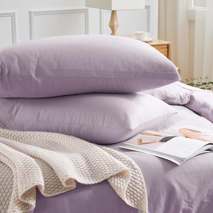NEXHOME PRO Duvet Cover Set 100% Washed Cotton Oversized Queen 98"x98" - Image 5