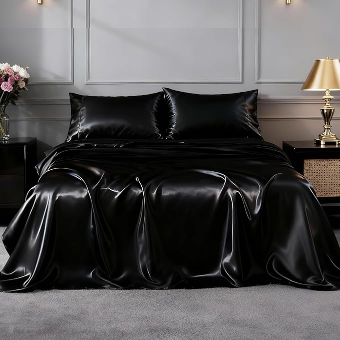 FreshCulture Satin Sheets Twin Size Bed Set - Image 2