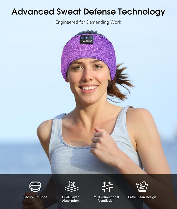MUSICOZY Sleep Headphones Bluetooth 5.4 Headband, Wireless Earphones Music - Image 7
