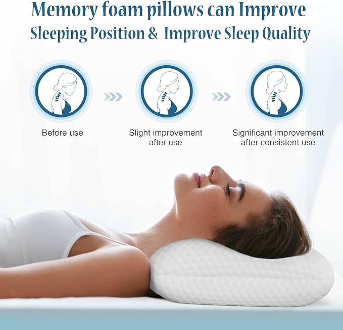 DUMOS Memory Foam Pillows for Sleeping 2 Pack, Bed Pillows for Adults - Image 8
