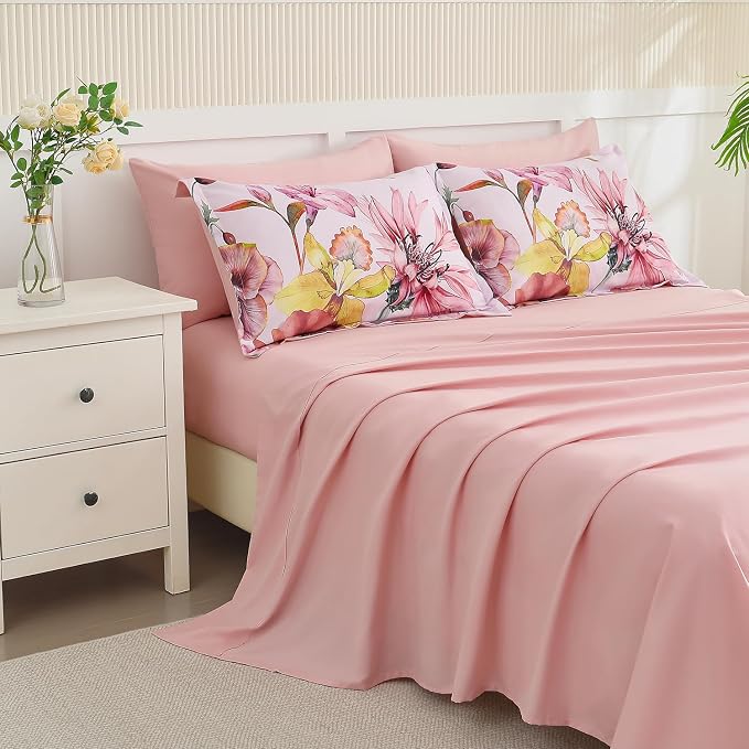Yogeneg Queen Comforter Set 7 Piece Bed in a Bag, Elegant Floral Botanical - Image 4