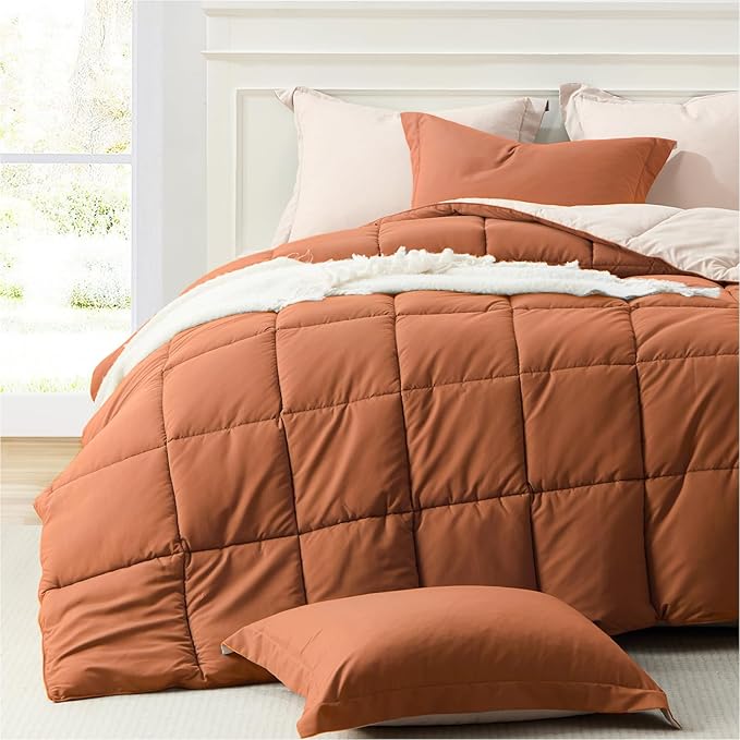 Homelike Moment King Size Comforter Set Burnt Orange, Comforters King Size Bed by HomelikeMoment