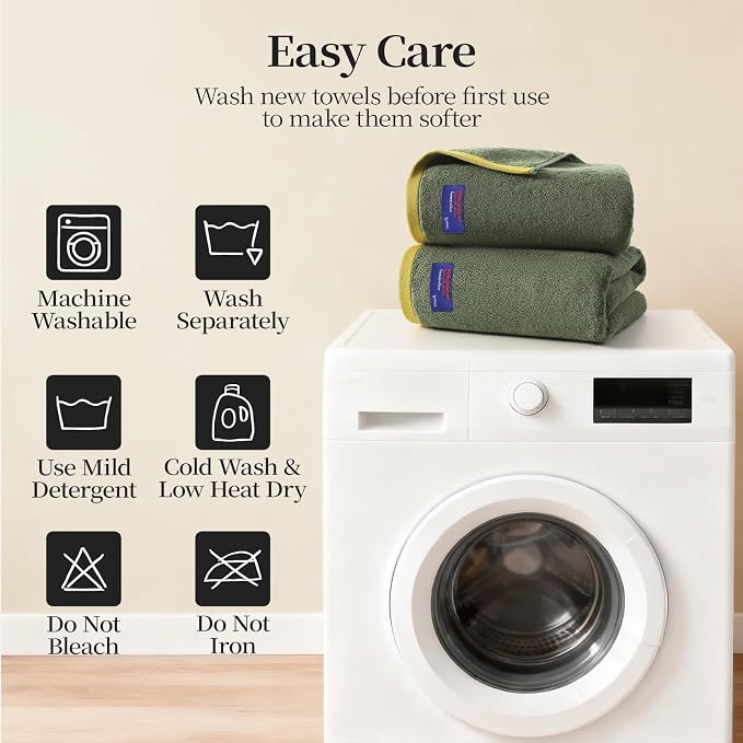 REDKISS 6 Piece Luxury Bath Towel Set, 2 Bath Towels, 2 Hand Towels, 2 - Image 9
