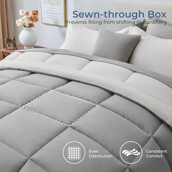 Sasttie Oversized King Comforter Set, 7 Pieces Reversible Bed in a Bag - Image 3