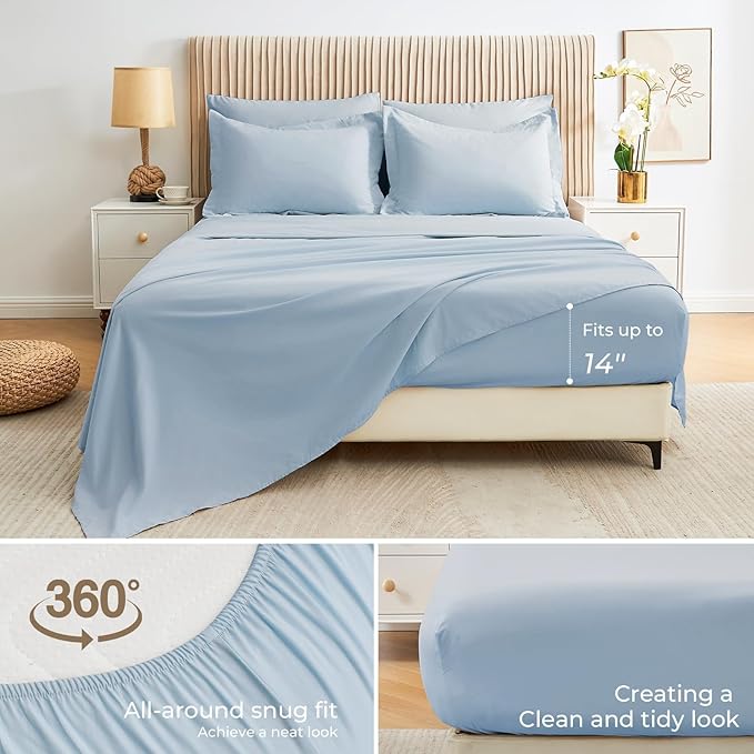 Sasttie Full Size Comforter Sets, 7 Pieces Bed in a Bag Full, Complete Bedding - Image 3