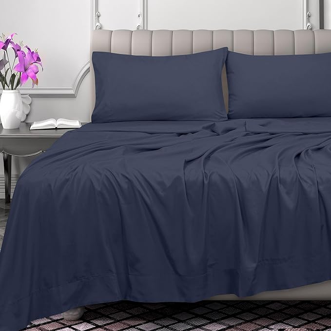 Royale Linens 300 Thread Count 100% Long Staple Combed Cotton Flat Sheet - Image 2