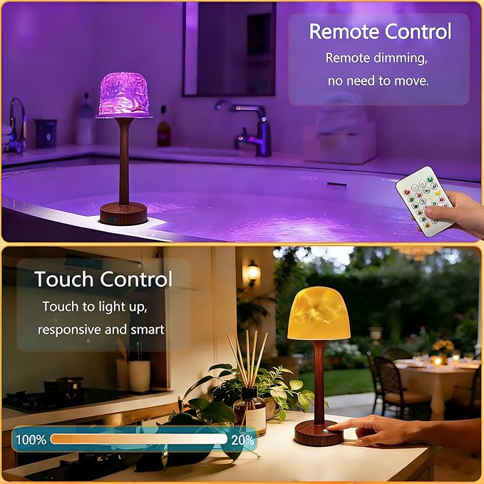 Waterproof Bathroom Lamp with 16 Color Ocean Wave Projector, Rechargeable - Image 5