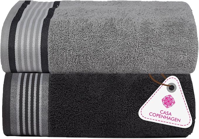 CASA COPENHAGEN He & She 2Pcs 100% Egyptian Cotton Large Designer Bathsheet by CASACOPENHAGEN