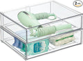 mDesign Wide Plastic Stackable Bathroom Storage Organizer Bin by mDesign