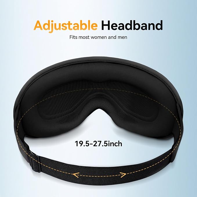 Blackout Sleep Mask for Men & Women: Weighted 3D Contoured Night Eye Cover - Image 6