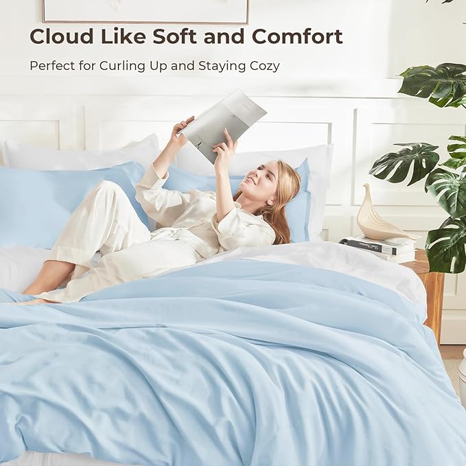Litanika Comforters Light Blue California King Size, 3 Pieces Cal King - Image 2