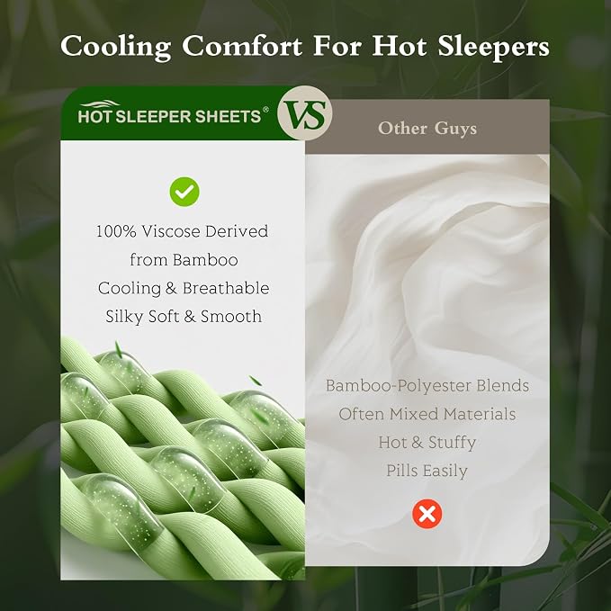 Cooling Pillowcases Standard Size Set of 2, Viscose Derived from Bamboo - Image 2