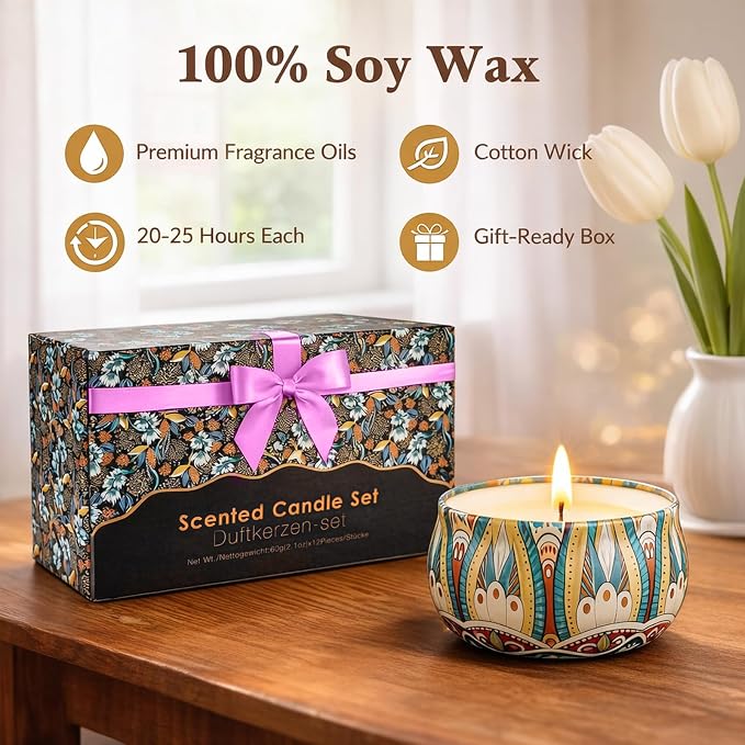 Scented Candles Gift Set, 12 Pack Soy Wax Candles - Image 3