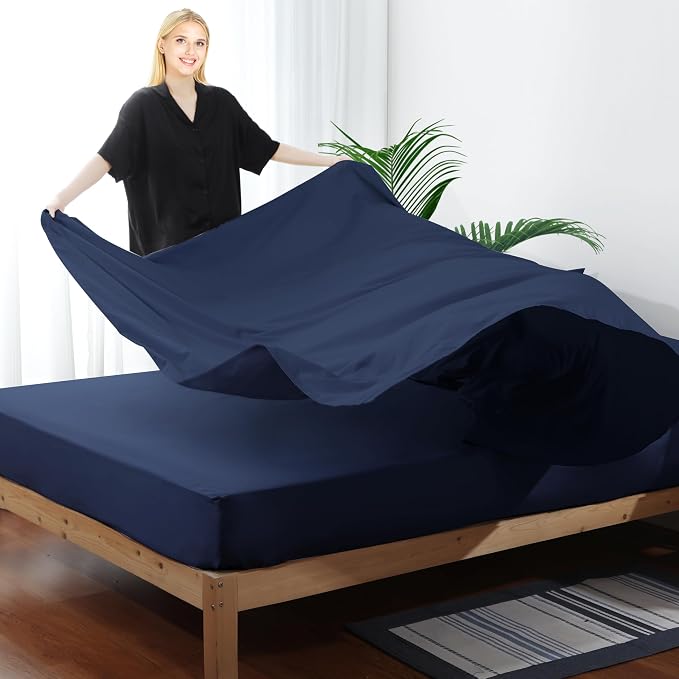 Flat Sheet Only 2 Pack, TwinXL Size 400 Thread Count 100% Egyptian Cotton Flat - Image 5