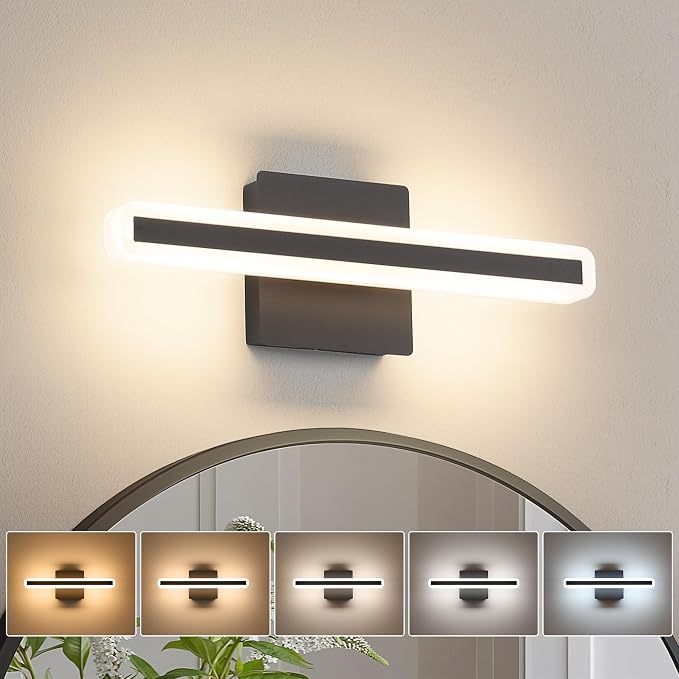 JUSHENG Black Vanity Lights for Bathroom, 5CCT Dimmable Bathroom Light Fixtures - Image 8