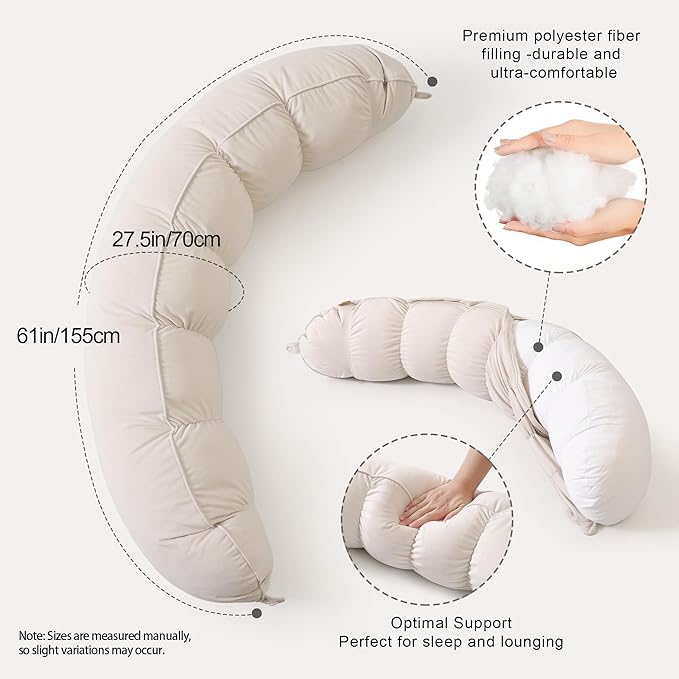 Peallow – Long Round Body Pillow - Image 3