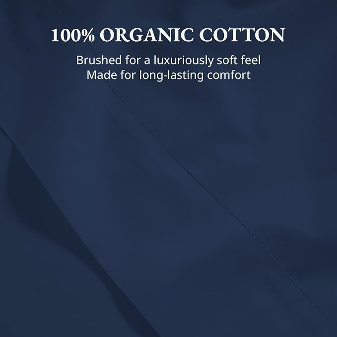 Lane Linen 100% Organic Cotton Full Size Flat Sheet Only - Image 5