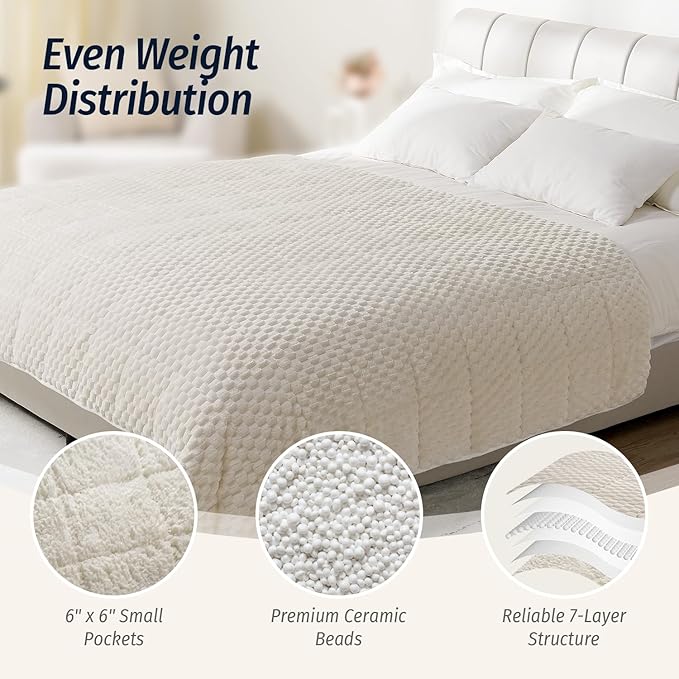 Wemore Fleece Weighted Blanket for Adults, Dual Sided Cozy Soft Sherpa Heavy - Image 4