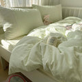 mixinni Green White Gingham Duvet Cover Twin XL Size by mixinni