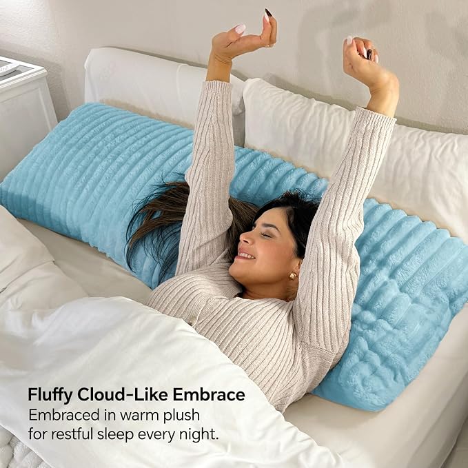 BEDELITE Fluffy Faux Fur Body Pillow Cover - Image 3