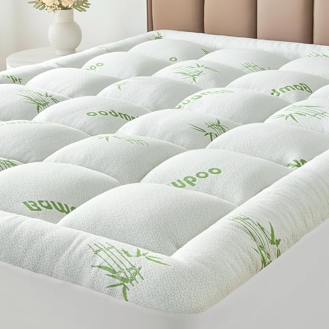 Full Size Mattress Topper Viscose Derived from Bamboo, Soft Thick Pillow Top by SurChic