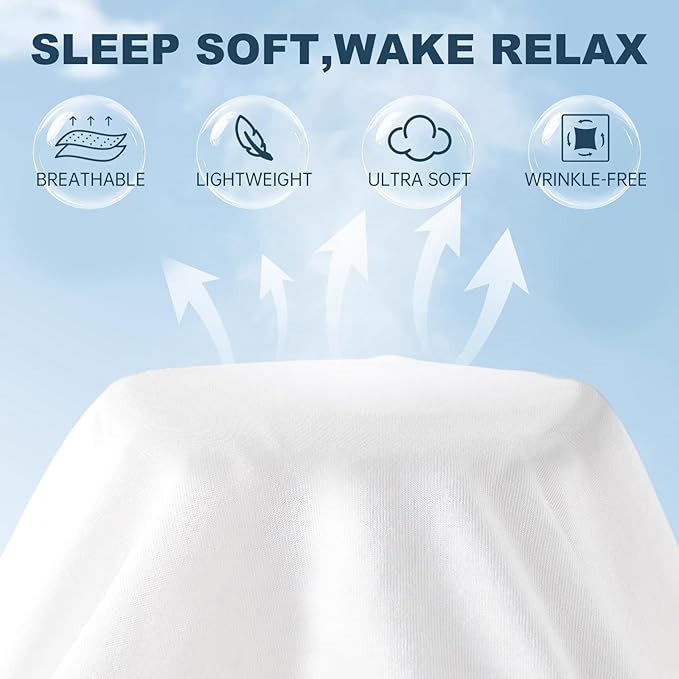 Lavisun Queen Flat Sheet, 1 Pack White Queen Bed Sheet Only - Image 2