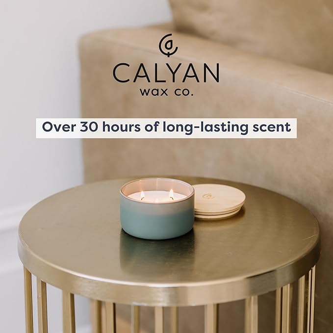 Calyan Wax Co. Evergreen & Eucalyptu 3 Wick Scented Candle - Image 5