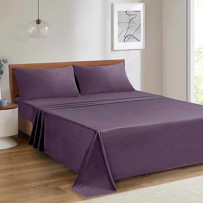 Mejoroom Striped King Size Bed Sheet Set - Image 5