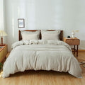 Simple&Opulence 100% Washed Linen Duvet Cover Set 5pcs Basic Style Natural by SimpleOpulence