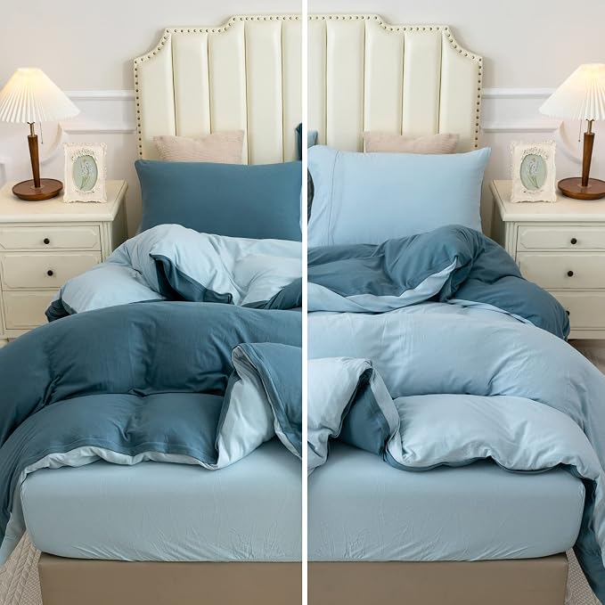 PURE ERA Jersey Knit Duvet Cover Set 100% T-Shirt Cotton Super Soft Comfy 3pc - Image 2