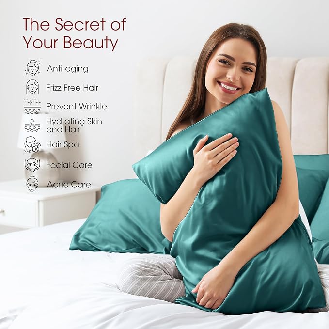 100% Silk Pillow Cases 2 Pack Standard Size Mulberry Silk Pillowcase - Image 3